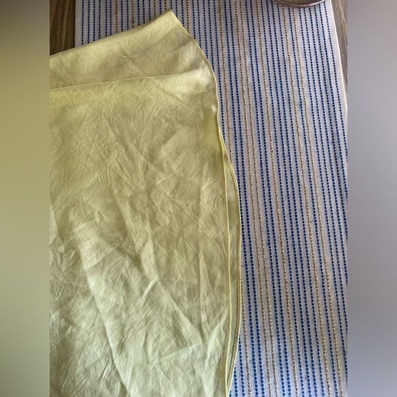 Vince Midi Dress Womens Size XS Solid Yellow Sleeveless Straps Double Dress - Picture 13 of 16